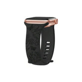Curea Ceas Apple Watch Flower Silicone Black Anca's Store